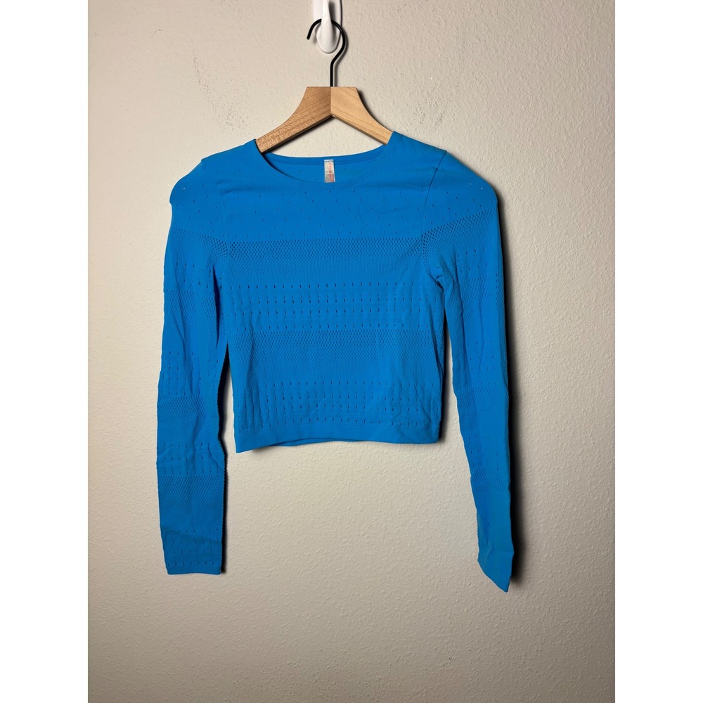 FP Movement Seamless Perforated Long Sleeve Top Blue Size M/L Activewear